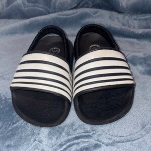Kids Black and White Slide Sandals